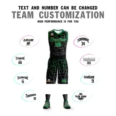 Black Kelly Green-Gray Spotted Graffiti Basketball Jersey 4