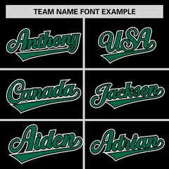 Black Kelly Green Half Stripe Authentic Baseball Jersey 3
