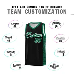 Black Kelly Green Indians Pattern Basketball Uniform Jersey 4