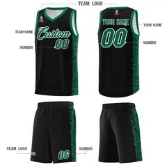 Black Kelly Green Indians Pattern Basketball Uniform Jersey 5