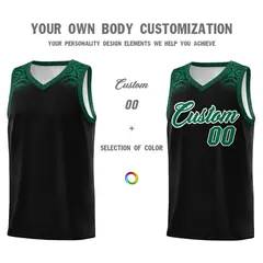 Black Kelly Green Indians Print Basketball Jersey 3