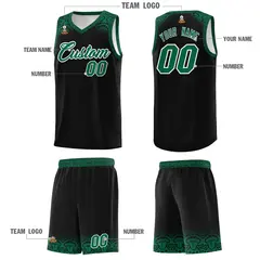 Black Kelly Green Indians Print Basketball Jersey 5