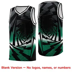 Black Kelly Green Lightning Halftone Dot Basketball Jersey 6