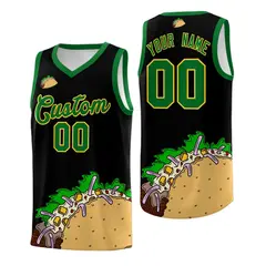 Black Kelly Green Mexican Colors Graffiti Basketball Jersey 1