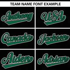 Black Kelly Green Raglan Gradient Thick Stripe Baseball Jersey 3