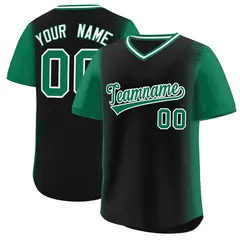 Black Kelly Green Raglan Pullover Authentic Baseball Jersey 1