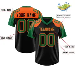 Black Kelly Green Raglan Sleeves Authentic Football Jersey 2