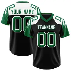 Black Kelly Green Raglan Sleeves Authentic Football Jersey