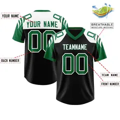 Black Kelly Green Raglan Sleeves Authentic Football Jersey 2
