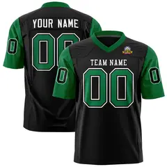 Black Kelly Green Raglan Sleeves Authentic Football Jersey
