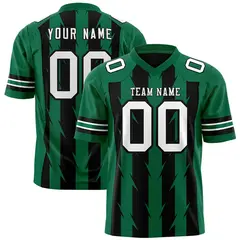 Black Kelly Green Razr Stripe Graffiti Flag Football Jersey