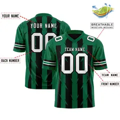 Black Kelly Green Razr Stripe Graffiti Flag Football Jersey 2