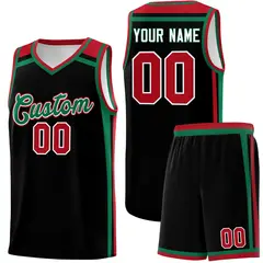 Black Kelly Green Red Color Charge Basketball Jersey