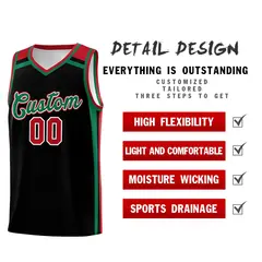 Black Kelly Green Red Color Charge Basketball Jersey 2