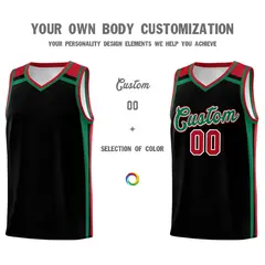 Black Kelly Green Red Color Charge Basketball Jersey 3