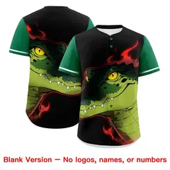 Black Kelly Green Red Crocodile Graffiti Baseball Jersey 7