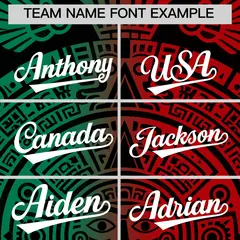Black Kelly Green Red Graffiti Mexican Style Baseball Jersey 4