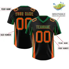 Black Kelly Green Side Stripe Authentic Football Jersey 2