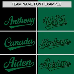 Black Kelly Green Split Coconut Tree Design Baseball Jersey 3
