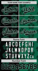 Black Kelly Green Split Flower Graffiti Baseball Jersey 3