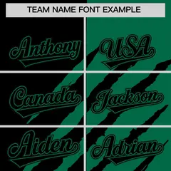 Black Kelly Green Split Tiger Claw Scratch Baseball Jersey 3