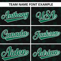 Black Kelly Green Star Graffiti Authentic Baseball Jersey 3