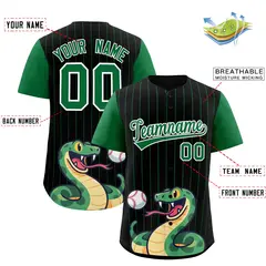 Black Kelly Green Stripe Animals Graffiti Raglan Baseball Jersey 2