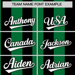 Black Kelly Green Stripe Two-Button Softball Jersey 3