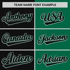 Black Kelly Green Striped Two Tone Authentic Baseball Jersey 3