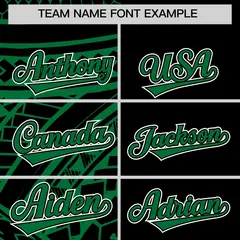 Black Kelly Green Tribal Split Baseball Jersey 3