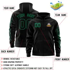 Black Kelly Green Varsity Full-Zip Letterman Jacket Hoodie 4
