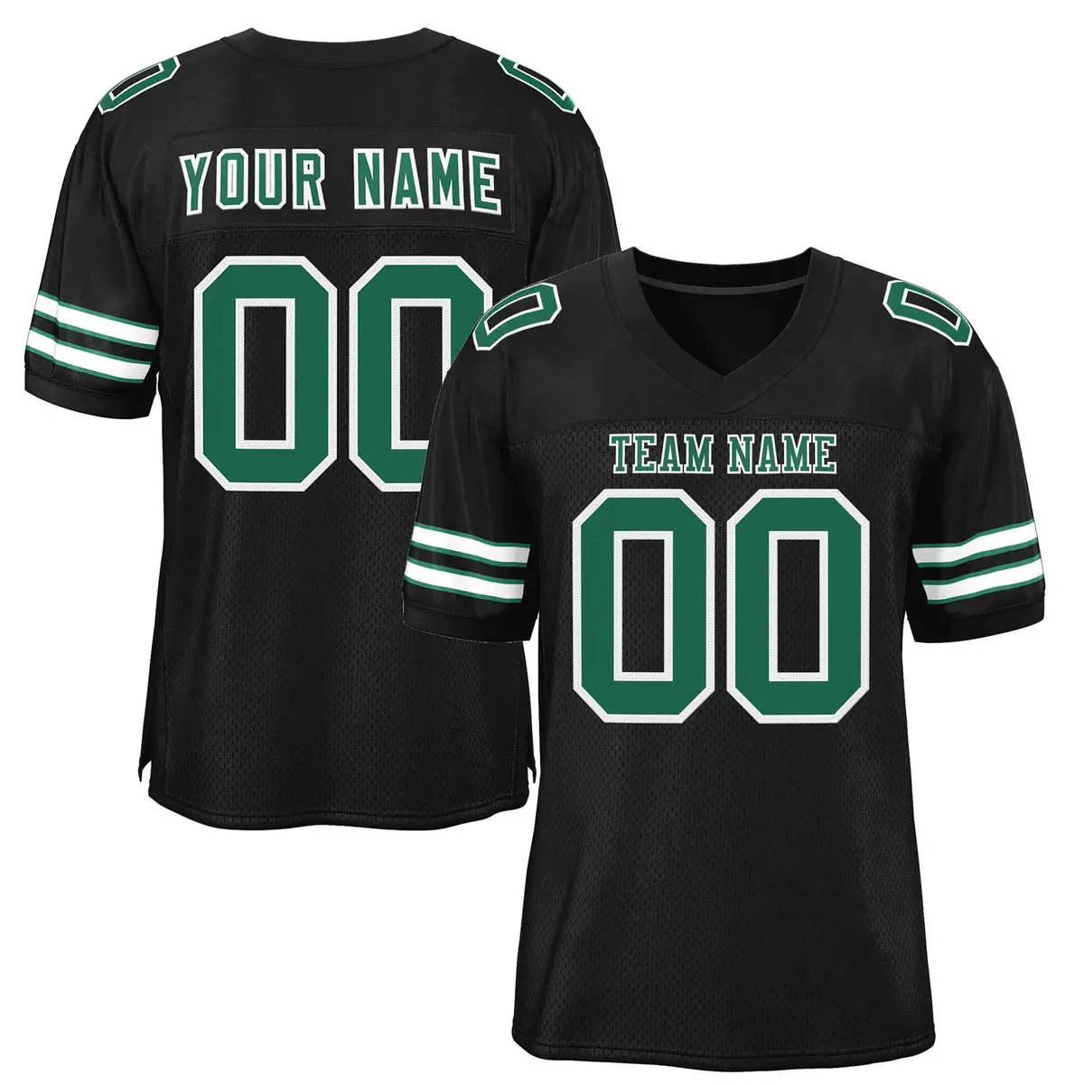 Black Kelly Green-White Football Jersey