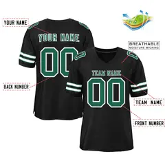Black Kelly Green-White Football Jersey 2