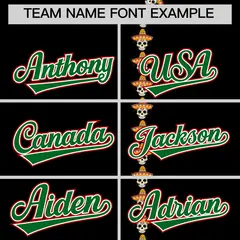 Black Kelly Green White Graffiti Mexican Style Baseball Jersey 4
