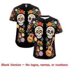 Black Kelly Green White Graffiti Mexican Style Baseball Jersey 2