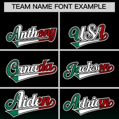 Black Kelly Green White Graffiti Mexican Style Baseball Jersey 4