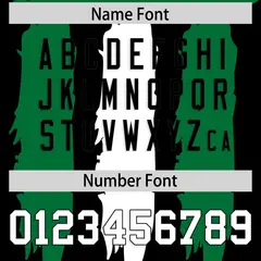 Black Kelly Green White Graffiti Pattern Flag Football Jersey 4
