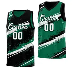 Black Kelly Green White Reversible Basketball Jersey Stellar Strike Series 1