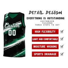 Black Kelly Green White Reversible Basketball Jersey Stellar Strike Series 3