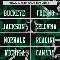 Black Kelly Green-White Star Graffiti Pattern Football Jersey 3