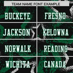 Black Kelly Green-White Star Pattern Football Jersey 3