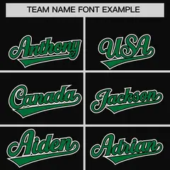 Black Kelly Green White Star Series Lace-Up Neck Hockey Jersey 3