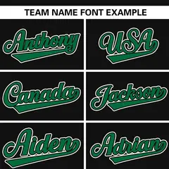 Black Kelly Green-White Stripe Raglan Baseball Jersey 3