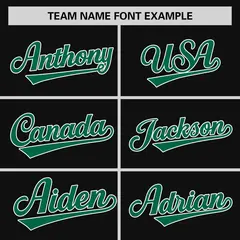 Black Kelly Green-White Stripe Raglan Two-Button Softball Jersey 3