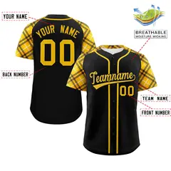 Black Khaki Brown Raglan Sleeves Authentic Baseball Jersey 2