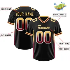 Black Khaki Cardinal Gradient Sides Football Jersey 2