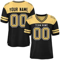 Black Khaki Color Block Authentic Football Jersey 1