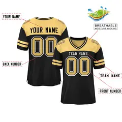 Black Khaki Color Block Authentic Football Jersey 2