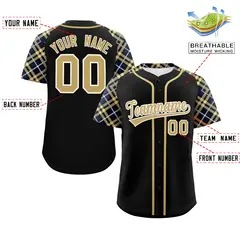 Black Khaki Cream Raglan Sleeves Authentic Baseball Jersey 2