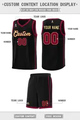 Black Khaki-Crimson Orange Side Two Bars Basketball Jersey 2